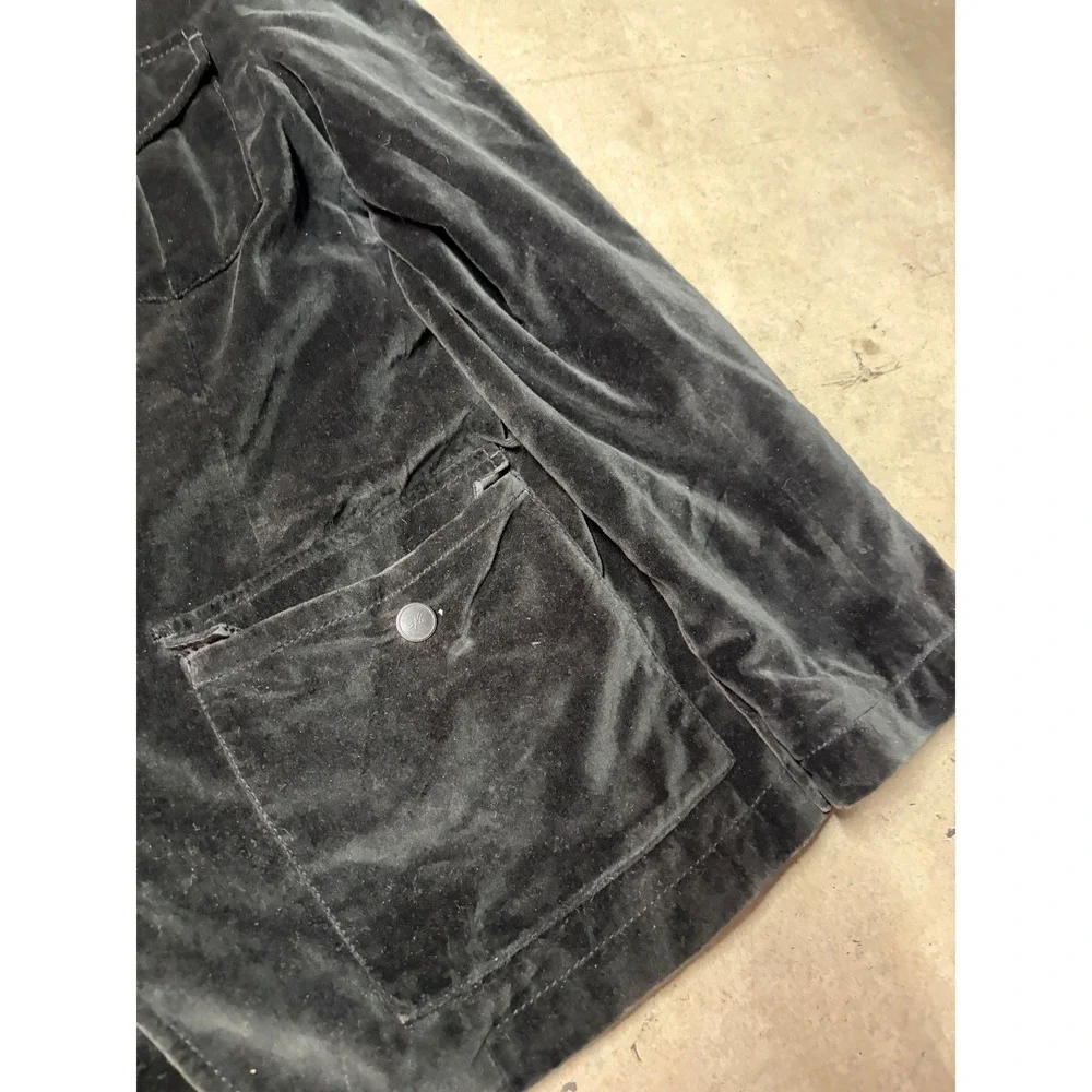 Kenneth Cole New York Mens Black Velvet Field Jacket Blazer Military Medium 40